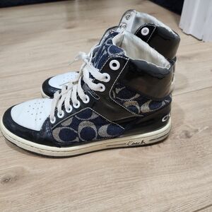 Coach Norra High-Top Sneakers - Navy and White